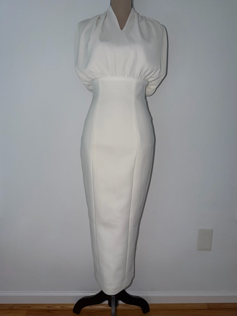 Misha Halter Ivory Draped Dress